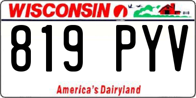 WI license plate 819PYV
