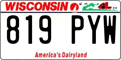 WI license plate 819PYW