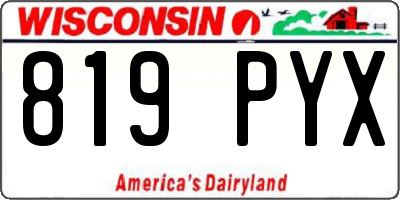 WI license plate 819PYX