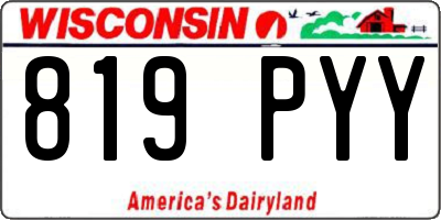 WI license plate 819PYY