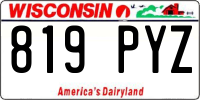 WI license plate 819PYZ