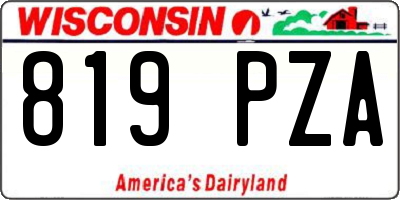 WI license plate 819PZA