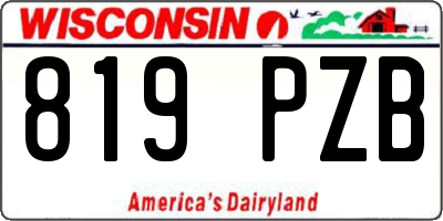 WI license plate 819PZB