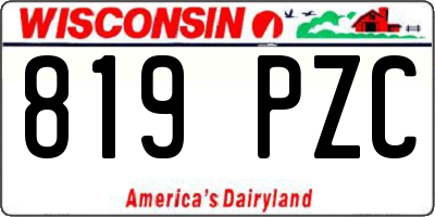 WI license plate 819PZC