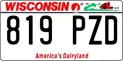 WI license plate 819PZD