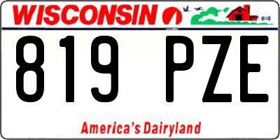 WI license plate 819PZE