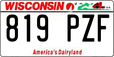 WI license plate 819PZF