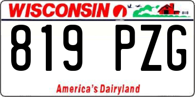 WI license plate 819PZG