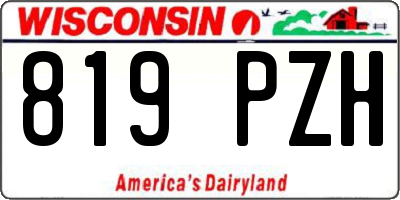 WI license plate 819PZH