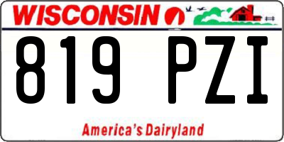WI license plate 819PZI