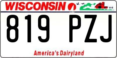 WI license plate 819PZJ