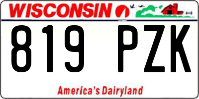 WI license plate 819PZK