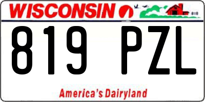 WI license plate 819PZL