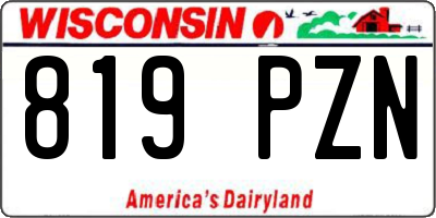 WI license plate 819PZN