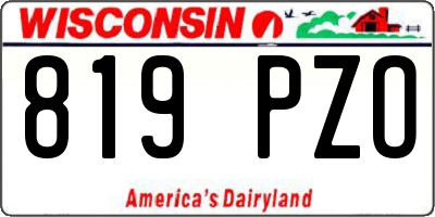 WI license plate 819PZO