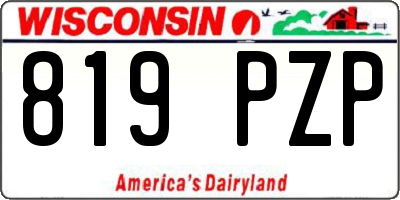 WI license plate 819PZP