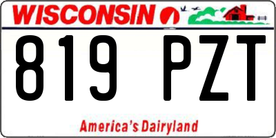 WI license plate 819PZT