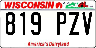 WI license plate 819PZV
