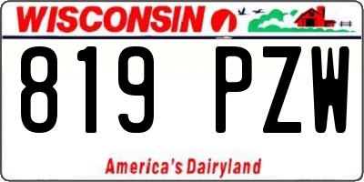 WI license plate 819PZW