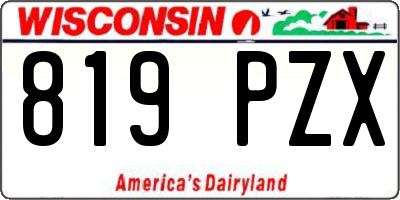 WI license plate 819PZX