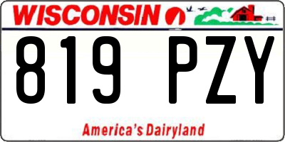 WI license plate 819PZY