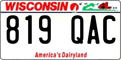 WI license plate 819QAC