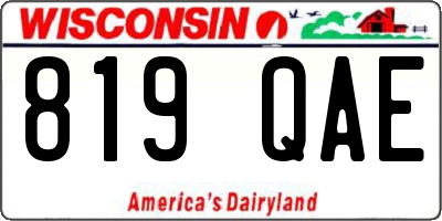 WI license plate 819QAE