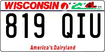 WI license plate 819QIU