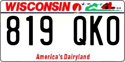 WI license plate 819QKO
