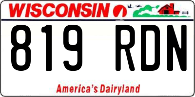 WI license plate 819RDN
