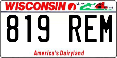 WI license plate 819REM