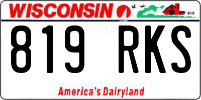 WI license plate 819RKS