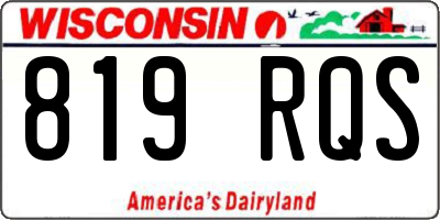 WI license plate 819RQS