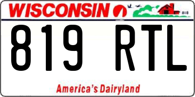 WI license plate 819RTL