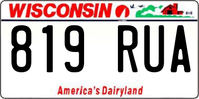 WI license plate 819RUA