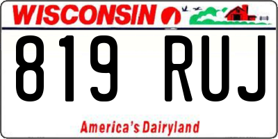 WI license plate 819RUJ