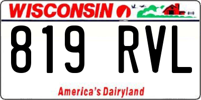 WI license plate 819RVL
