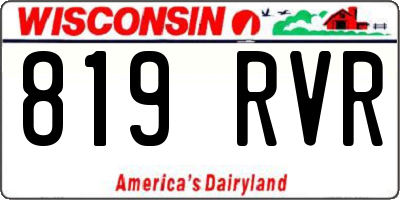 WI license plate 819RVR