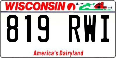 WI license plate 819RWI
