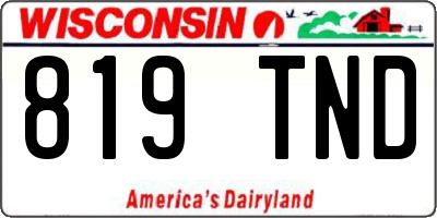 WI license plate 819TND