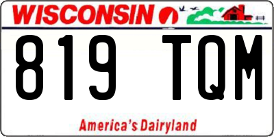 WI license plate 819TQM