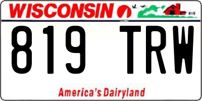 WI license plate 819TRW