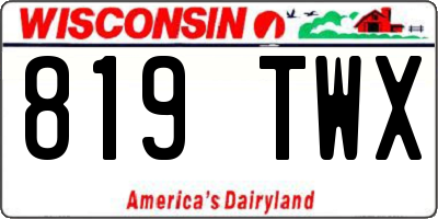 WI license plate 819TWX
