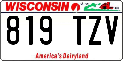 WI license plate 819TZV