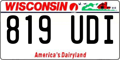WI license plate 819UDI