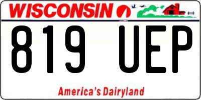 WI license plate 819UEP