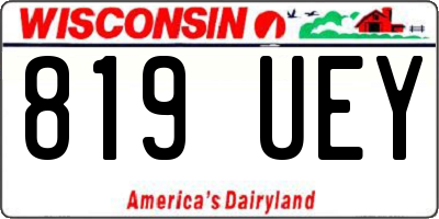 WI license plate 819UEY
