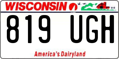 WI license plate 819UGH