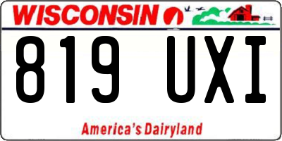 WI license plate 819UXI