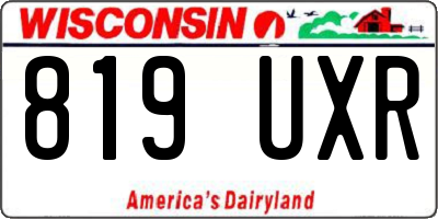 WI license plate 819UXR